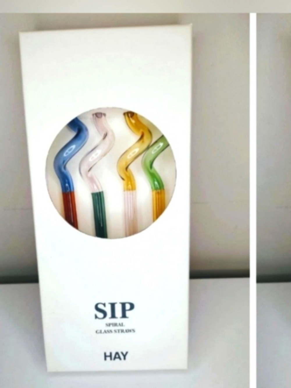 HAY Spiral Handmade SIP Reusable Glass Straws - Set of 4